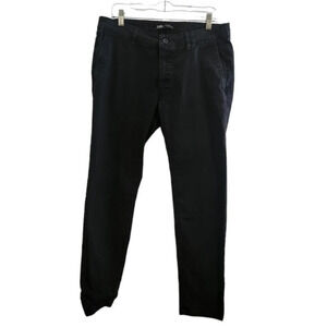 Zara Men black denim wear chino style straight leg pants size 38